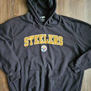 Steelers NFL team apparel black hoodie sweatshirt size XL